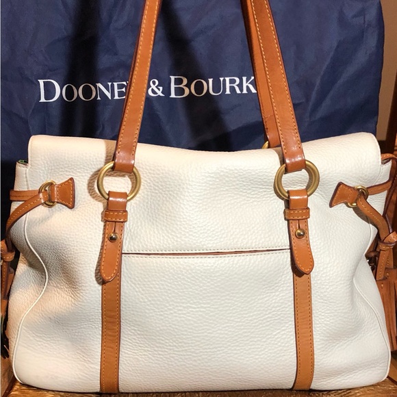 🌹🍃Dooney & Bourke White Leather Florentine Shopper Large Satchel~Shoulder Purse - Picture 6 of 14